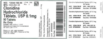 Label (Label Clonidine HCl Tabs 0 1mg Bpi(10544 196 90) Qualitest(0603 2957 28) Rev2)